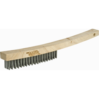Brosse &agrave; r&eacute;curer industrielle &agrave; manche long, Acier inoxydable, 4 x 19 rangs de fils, Longueur 10-1/4" Equipex