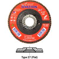 OVATION MEULE LAMELLE41/2X5/811 GRAIN36, 4-1/2" x 5/8"-11, Type 27, Grain 36, Zirconium Equipex