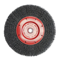 Brosses &eacute;conomiques &agrave; fils cr&ecirc;p&eacute;s - Face &eacute;troite, 6" dia., Fils 0.014, Arbre 2" Equipex