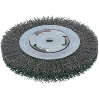 Brosses &eacute;conomiques &agrave; fils cr&ecirc;p&eacute;s - Face moyenne, 6" dia., Fils 0.014, Arbre 2" Equipex