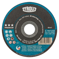 Premium 2 In 1 Thincut Cut-Off Wheel, 4-1/2" x 0.045", 7/8" Arbor, Type 1, Aluminum Oxide, 13300 RPM Equipex