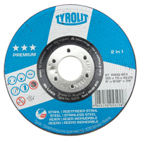 Premium 2-in-1 Grinding Wheel, 5" x 9/32", 7/8" Arbor, Type 27 Equipex