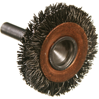 Circular Crimped Wire End Brushes, 1-1/2", 0.005" Fill, 1/4" Shank Equipex