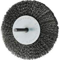 Circular Crimped Wire End Brushes, 4", 0.008" Fill, 1/4" Shank Equipex