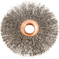Brosses rotatives &agrave; fils cr&ecirc;p&eacute;s avec moyeu en cuivre 3", 3" dia., Fils 0,012", Arbre 1/2" Equipex