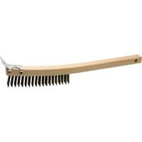 Scratch Brush With Scraper, Steel, 3 x 19 Wire Rows, 13" Long Equipex