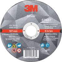 Silver Cut-Off Wheel, 5" x 0.045", 7/8" Arbor, Type 1, Ceramic, 12250 RPM Equipex