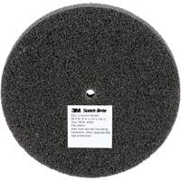 Meule unitaris&eacute;e EXL Scotch-Brite, 5" x 1/2", Arbre de 1/4", Grain de Fin, Carbure de silicium Equipex