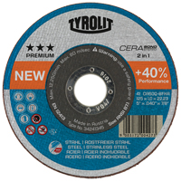 Cerabond Cutting Disc, 5" x 0.045", 7/8" Arbor, Type 1, Ceramic, 12250 RPM Equipex