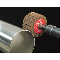 Scotch-Brite Flap Brushes, 2" Dia. x 1" W, 1/4" Arbor, Aluminum Oxide Equipex