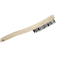 3LH Hand Scratch Brush, Carbon Steel, 3 x 19 Wire Rows, 13-3/4" Long Equipex