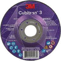 Cubitron 3 Depressed Centre Grinding Wheel, 4-1/2" x 1/4", 7/8" Arbor, Ceramic, Type T27 Equipex