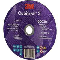 Cubitron 3 Cut-Off Wheel, 7" x 0.09", 7/8" Arbor, Type T27, Ceramic, 8500 RPM Equipex