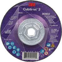 Meule a moyeu d&eacute;port&eacute; Cubitron 3, 4-1/2" x 1/4", Arbre 5/8"-11, C&eacute;ramique, Type T27 Equipex