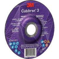 Cubitron 3 Cut-Off Wheel, 5" x 0.04", 7/8" Arbor, Type 27, Ceramic, 60 RPM Equipex