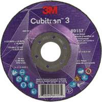 Cubitron 3 Cut and Grind Wheel, 4-1/2" x 1/8", 7/8" Arbor, Type 27, 36 Grit, Ceramic Equipex