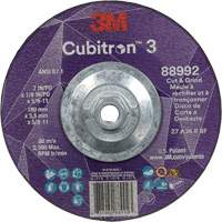 Cubitron 3 Cut and Grind Wheel, 7" x 1/8", 5/8"-11 Arbor, Type 27, 36 Grit, Ceramic Equipex