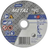 Metal RightCut Right Angle Cut-Off Wheel, 4-1/2" x 0.04", 7/8" Arbor, Type 01/41, Aluminum Oxide, 13580 RPM Equipex