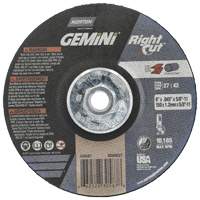 Gemini RightCut Right Angle Cut-Off Wheel, 6" x 0.045", 5/8"-11 Arbor, Type 27/42, Aluminum Oxide, 10185 RPM Equipex