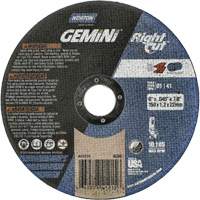 Gemini RightCut Right Angle Cut-Off Wheel, 6" x 0.045", 7/8" Arbor, Type 01/41, Aluminum Oxide, 10185 RPM Equipex