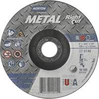 Metal RightCut Right Angle Cut-Off Wheel, 6" x 0.045", 7/8" Arbor, Type 27/42, Aluminum Oxide, 10190 RPM Equipex