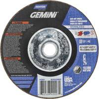 Gemini INOX/SS Right Angle Cut-Off Wheel, 4-1/2" x 3/32", 5/8"-11 Arbor, Type 27/42, Aluminum Oxide, 13580 RPM Equipex