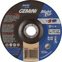 Gemini RightCut Right Angle Cut-Off Wheel, 6" x 0.045", 7/8" Arbor, Type 27/42, Aluminum Oxide, 10185 RPM Equipex