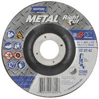 Metal RightCut Right Angle Cut-Off Wheel, 4-1/2" x 0.045", 7/8" Arbor, Type 27, Aluminum Oxide, 13580 RPM Equipex
