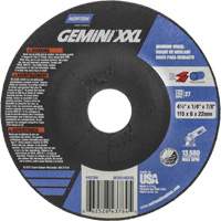 Gemini XXL Grinding Wheel, 4-1/2" x 1/4", 7/8" Arbor, Aluminum Oxide, Type 27 Equipex