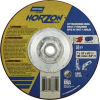 NorZon Plus SGZ  Grinding & Cutting Wheel, 7" x 1/8", 5/8"-11 Arbor, Type 27, Ceramic Alumina Equipex