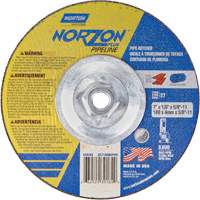 NorZon Plus SGZ Right Angle Cut-Off Wheel, 7" x 1/8", 5/8"-11 Arbor, Type 27/42, Ceramic Alumina, 8600 RPM Equipex