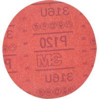 Hookit Red Abrasive Disc 316U, 01224, 6" Dia., P120 Grit, Aluminum Oxide, A Equipex