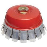 Knotted Wire Cup Brush with Protective Guard, 2-3/4" Dia. x 5/8"-11 Arbor Equipex
