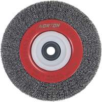 Crimped Bench Wheel, 6" Dia., 0.014" Fill, 1/2"-2 Arbor Equipex
