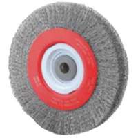Crimped Bench Wheel, 8" Dia., 0.014" Fill, 1/2"-2 Arbor Equipex
