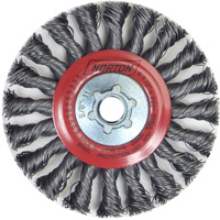 Full Cable Twist Wire Wheel, 4" Dia., 0.02" Fill, 5/8"-11 Arbor, Steel Equipex