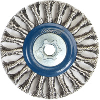 Full Cable Twist Wire Wheel, 4" Dia., 0.02" Fill, 5/8"-11 Arbor, Stainless Steel Equipex