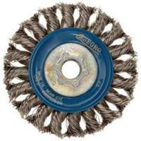 Full Cable Twist Wire Wheel, 5" Dia., 0.02" Fill, 5/8"-11 Arbor, Stainless Steel Equipex