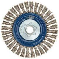 Stringer Bead Knot Wire Brush For Angle Grinders, 5" Dia., 0.02" Fill, 5/8"-11 Arbor, Stainless Steel Equipex