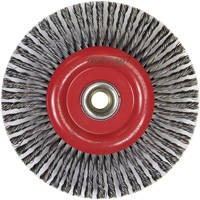 Stringer Bead Knot Wire Brush For Angle Grinders, 6" Dia., 0.02" Fill, 5/8"-11 Arbor, Steel Equipex