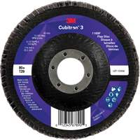 Cubitron 3 Conical  Flap Disc 1169F, 4-1/2" x 7/8", Type T29, 80+ Grit, Ceramic Equipex