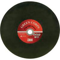Green Corps Cut Off Wheel, 13-9/10" x 0.118", 1" Arbor, Ceramic, 20000 RPM Equipex