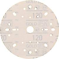 Disque abrasif dor&eacute; Hookit, dia 6", Grain 120, Oxyde d'aluminium, Poids C Equipex