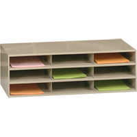 Organisateurs de donn&eacute;es, Stationnaire, 9 fentes, Acier, 33-3/4" la x 11-5/8" p x 10-3/4" h Equipex