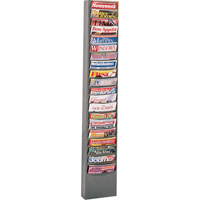 Pr&eacute;sentoirs, Stationnaire, 20 fentes, Acier, 13-1/8" la x 4-1/8" p x 58-1/2" h Equipex