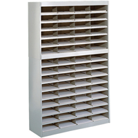 Casiers pour documentation &agrave; service intensif, Stationnaire, 60 fentes, Acier, 37-1/2" la x 12-3/4" p x 60" h Equipex