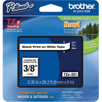 Tze Tape Cartridges, 9 mm x 314.96" or 8 m, Black on White Equipex