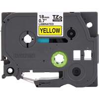 Cartouche de ruban pour syst&egrave;me d'&eacute;tiquetage P-touch, 18 mm x 8 m, Noir sur jaune Equipex