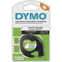 &eacute;tiquettes pour &eacute;tiqueteuse LetraTag Plus LT-100H, 12 mm x 13', Noir sur blanc Equipex