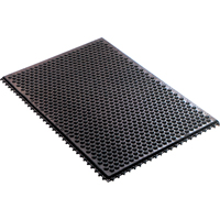 Syst&egrave;me de tapis anti-fatigue emboîtable en caoutchouc conducteur, Caoutchouc, 2' la c, 3' lo, 1/2" &eacute;paisseur, Noir Equipex